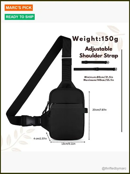 Mini Sling Crossbody Bag Nylon Adjustable Strap Travel Hiking Phone - Picture 6 of 7